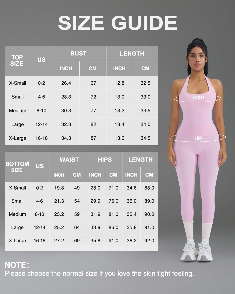 OMKAGI 2 Piece Workout Sets for Women Halter Tops Booty Leggings with Pockets Gym Outfits - Image 6