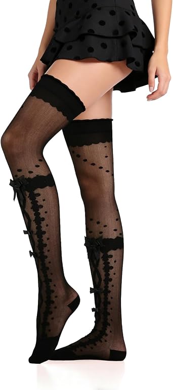 Benefeet Sox Womens Lace Sheer Thigh High Socks Nylon Long Stockings