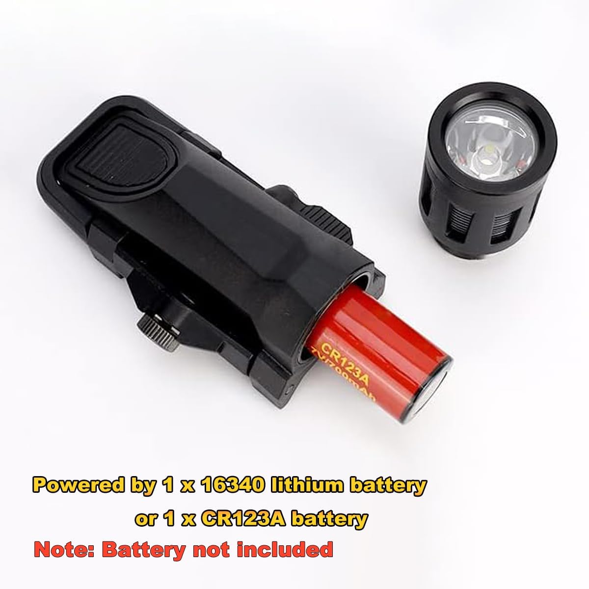 Picatinny Light Tactical Weapon Rifle Light for Outdoor Hunting 400 Lumens Black