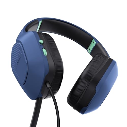 GXTrust 418B Rayne Cuffie Gaming Leggere per PC Xbox PS4 PS5 Switch Mobile, Driver da 50 mm, Jack Audio 3.5 mm, Cavo 2m, Cuffie con Microfono Over-Ear, Blu - Cuffia gaming - Immagine 13