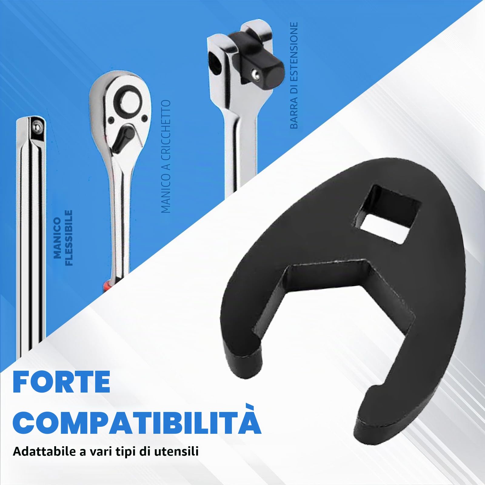 LIROPAU Set di 19 chiavi a bussola, per dadi a flangia | metriche e standard, coppia 1/2" 3/8" (19)