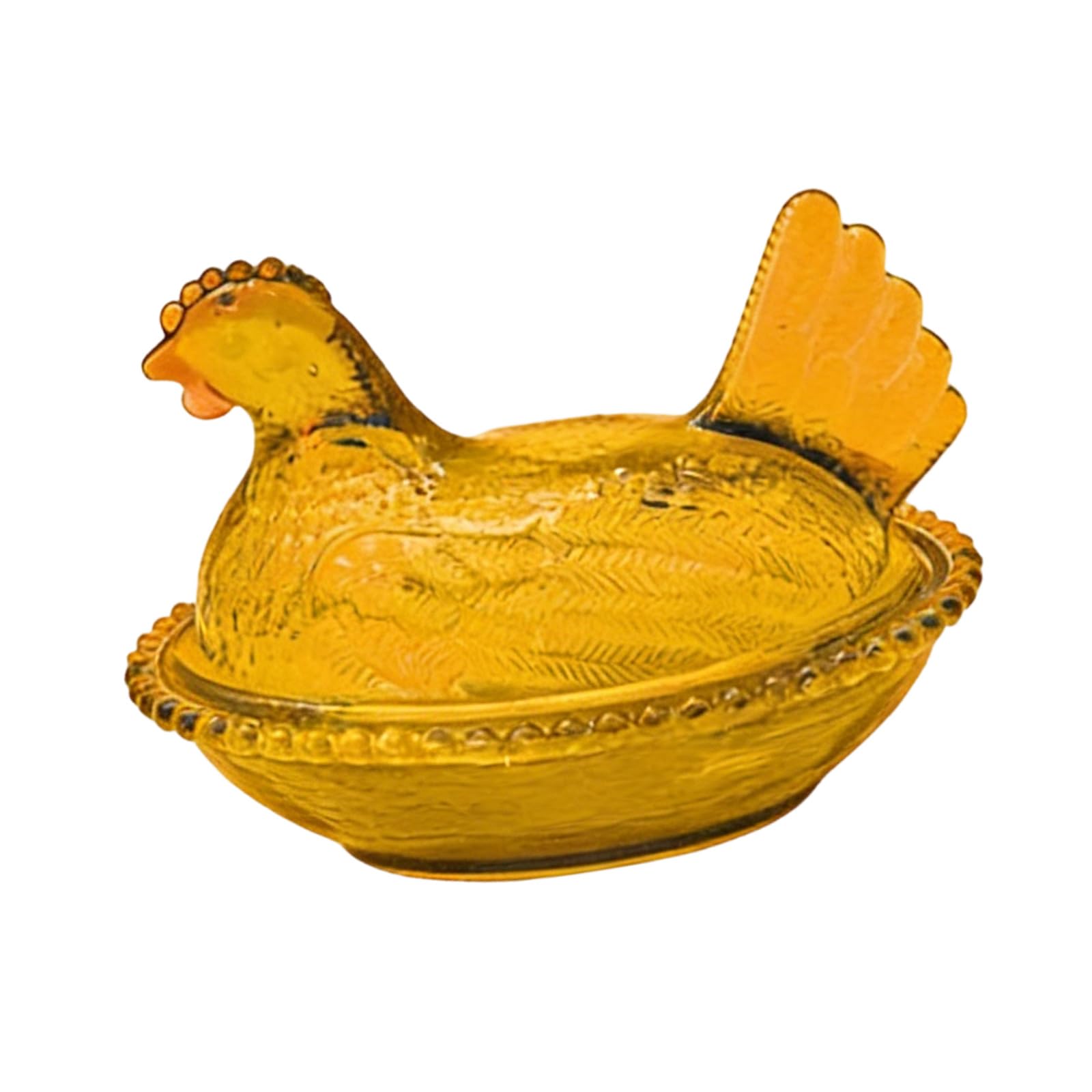 OSNIYAW Whimsical Hen Figurine Candy Jar Trinket Box with Cover Farmhouse Ornament Holiday Present Animal Art