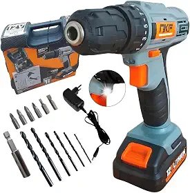 Furadeira parafusadeira sem fio de 10mm NKF FP12X + accesorios com maleta de transporte 127/220V 50Hz/60Hz