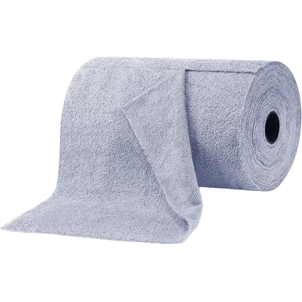 Xdyyjrasa Microfiber Cleaning Cloths, 40 Sheets Roll Lint Free Kitchen Towels, Hand Tear Design Blue 25x25cm for Dishes Glass Countertops