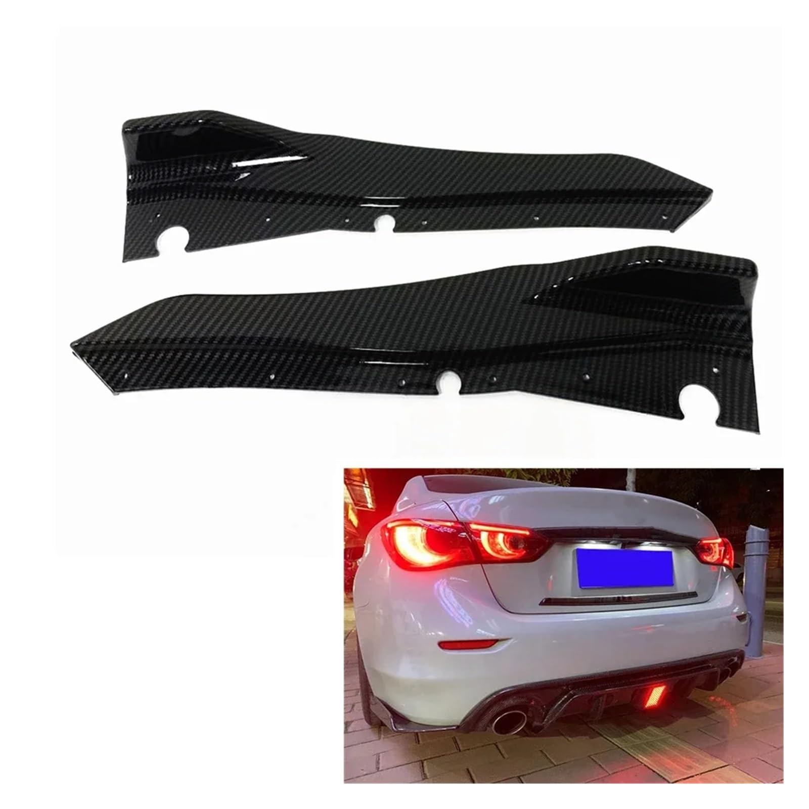 AleróN Trasero para Infiniti Q50 2018-2020 Todos Los Modelos Alerón Maletero Difusor Parachoques Trasero Cubierta Divisora ​​Lateral AleróN Coche