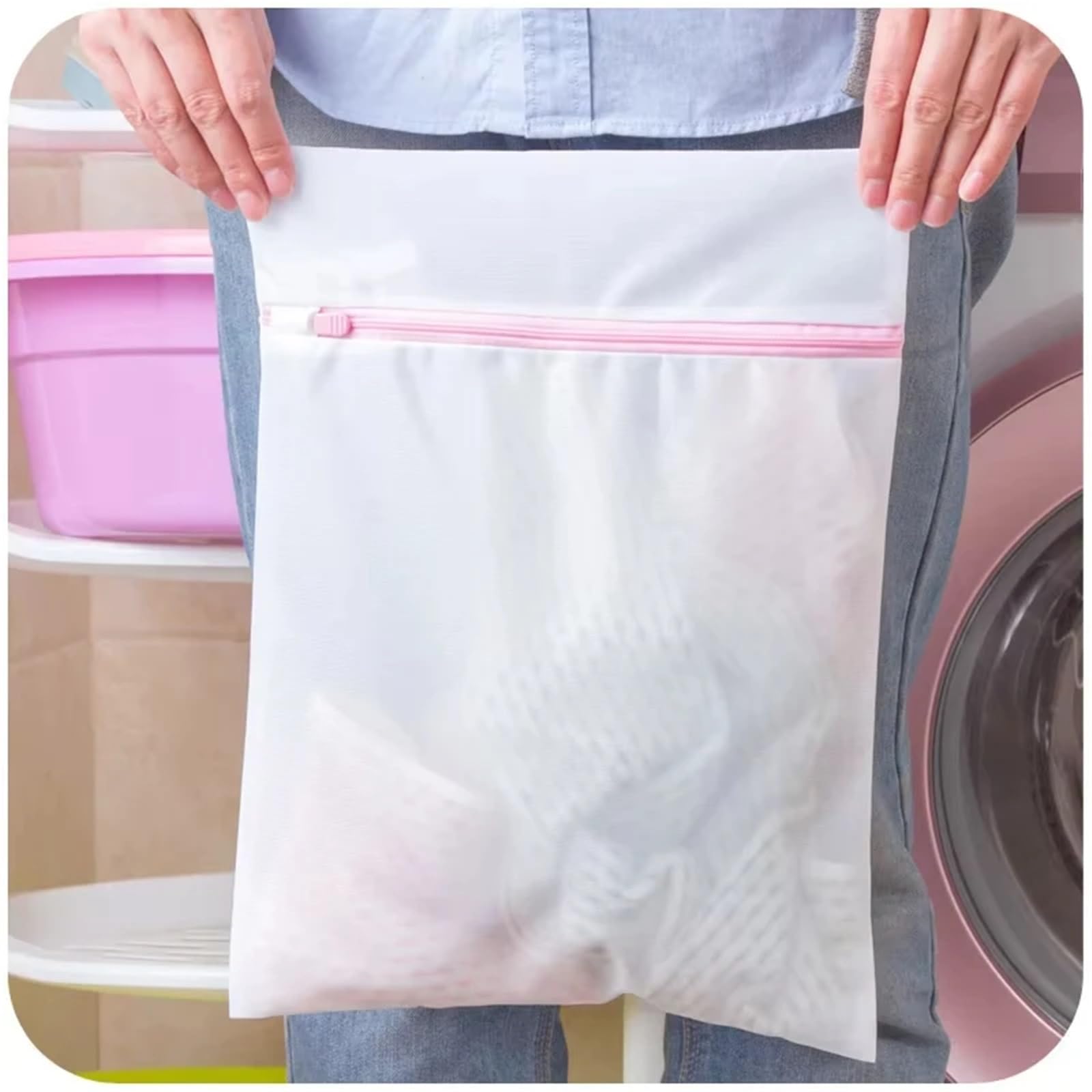 Wäschesäcke aus Netzgewebe Wäschebeutel aus feinem Netzgewebe for den Haushalt, ideal for Reinigen von Unterwäsche und Kleidung, wiederverwendbar, Polyester, for Waschmaschinen(30x40cm,3PC)