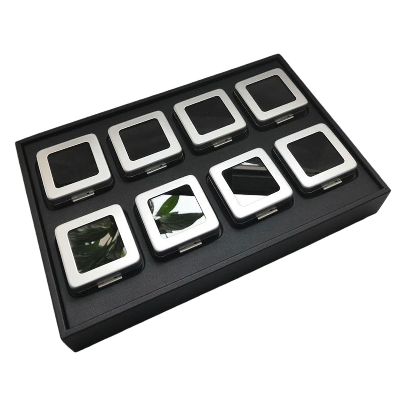 HDOYTXXM Metal and Glass Cover Jewelry Storage Trays with Clear View for Diamonds and Gemstones Multi Compartment Box Small Jewelry Tray