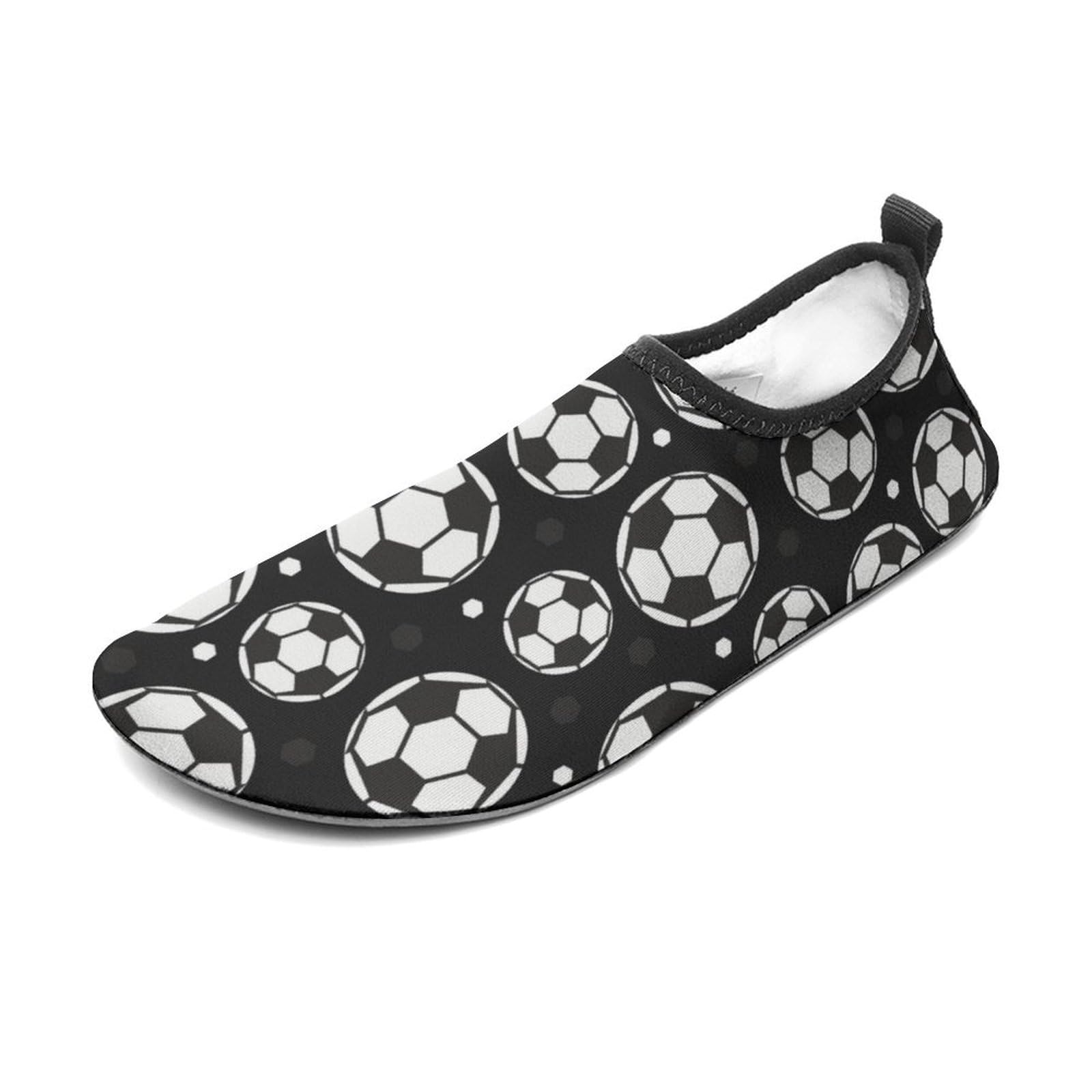 CSEMEIE Football Pattern Water Shoes Beach Shoes Aqua Socks for Women Men Swimming Yoga