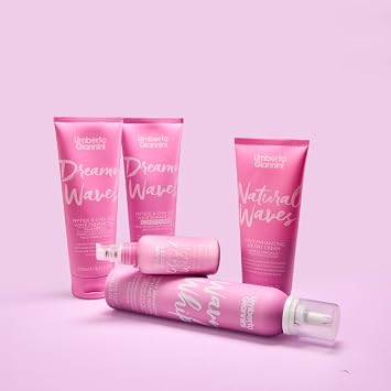 Umberto Giannini Dreamy Waves Natural Waves Wash & Style Routine for Natural Textures including Shampoo and Conditioner, Mousse, Styling Cream and Serum for Definition