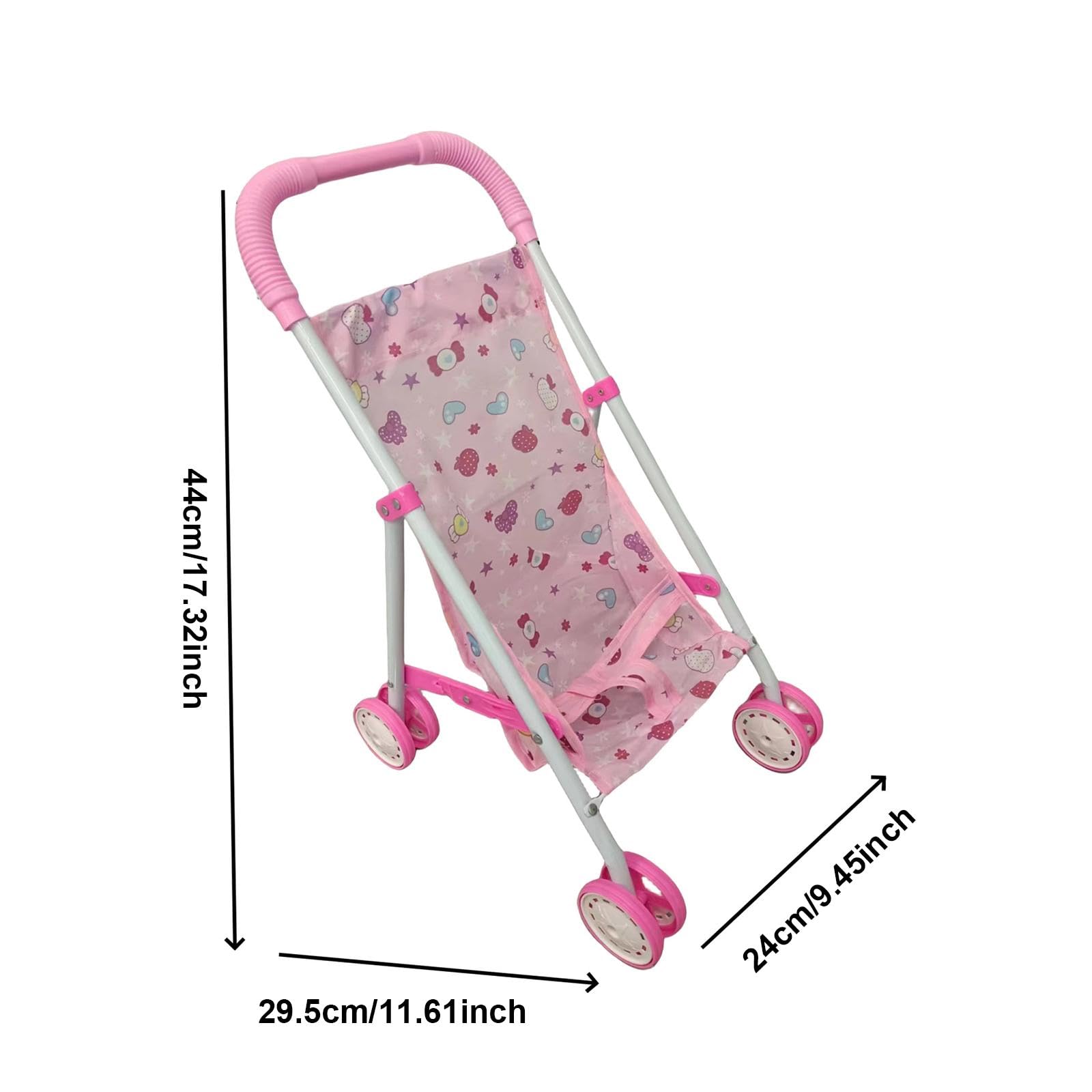 Cochecito de Muñecas Carro Juguete Accesorio para Muñecas Plegable Mini Silla Material Resistente PP Y Tela Adecuado para Juego de I
