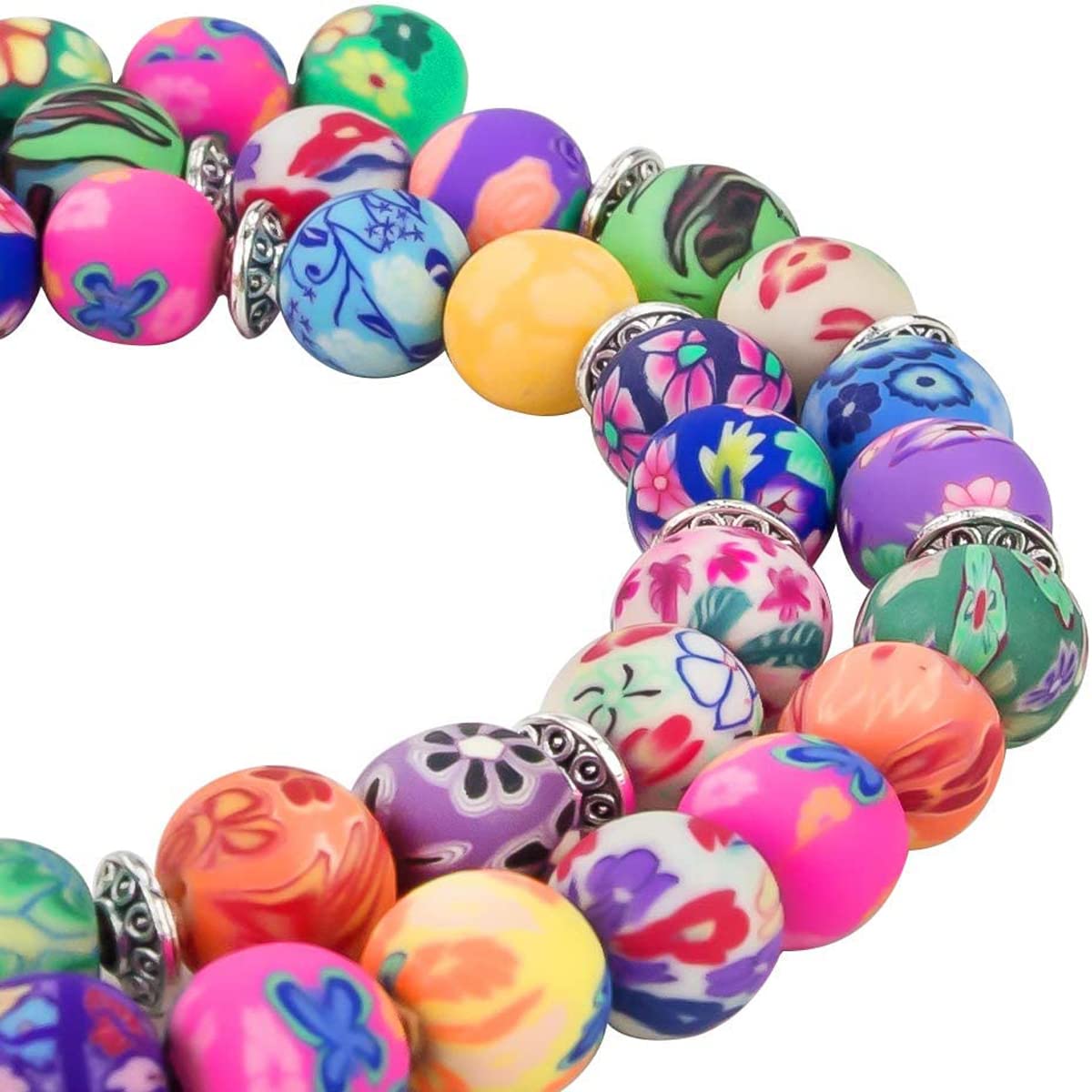 DRERIO 10mm Large Round Clay Beads for Crafting - 100pcs Loose Beads for Jewelry and Bracelet Making - Assorted Set for Kids and Adults - Image 4