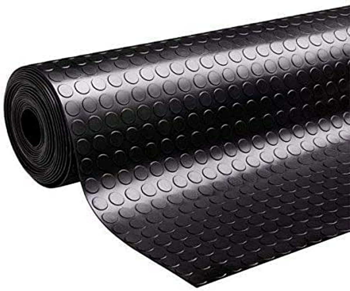 Mugar- Suelo Antidelizante Gris de 1,5 Milímetros- Recubrimiento de Suelo para Gimnasios, Talleres, Base para Electrodomésticos- PVC (1,5 x 3 Metros)