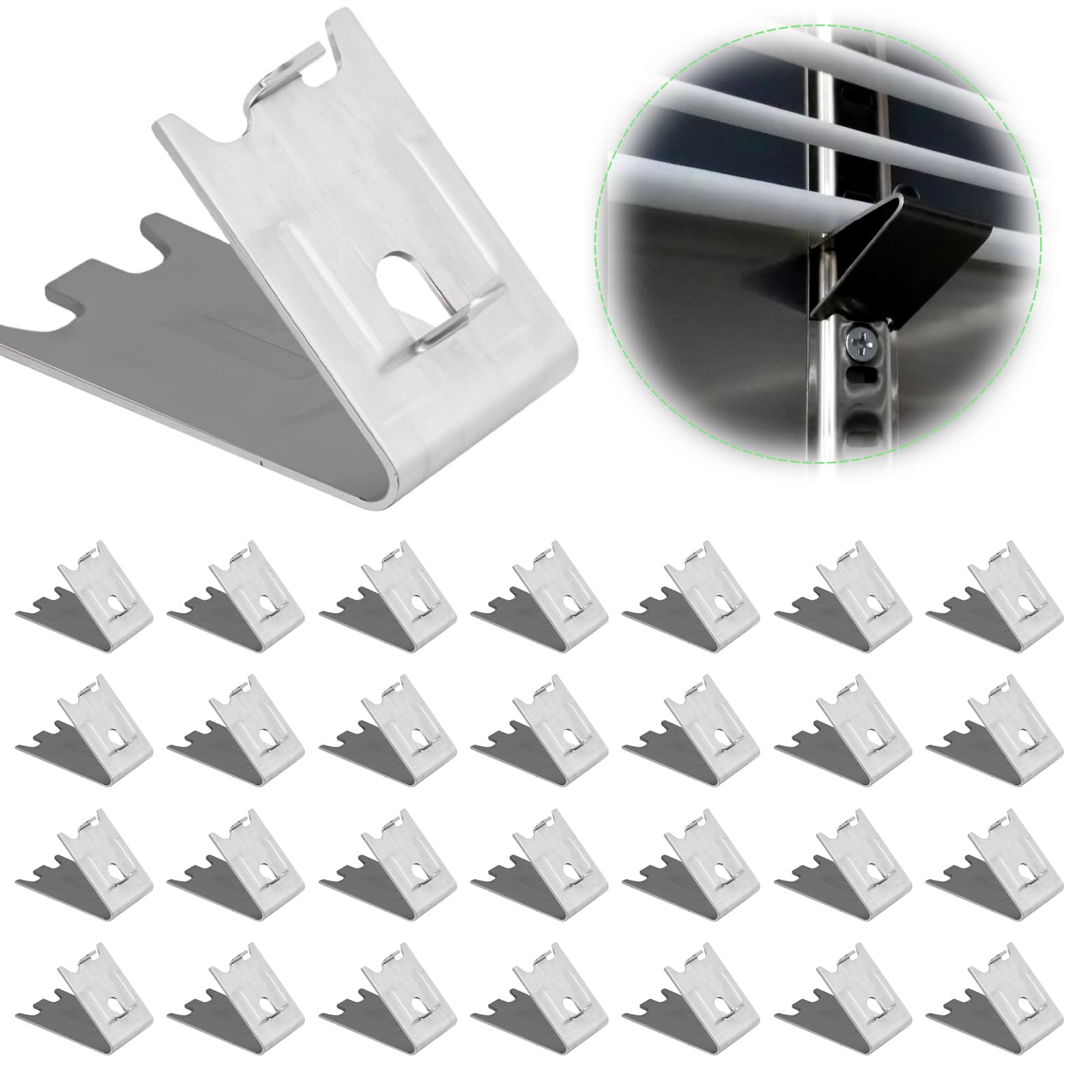 Stainless Steel Freezer Shelf Clips - 24 Pack -1
