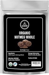 Sponsored Ad - Naturevibe Botanicals Organic Nutmeg Whole 1.76oz (50gm) | Non-GMO and Gluten Free | Indian Spice | Adds Ar...