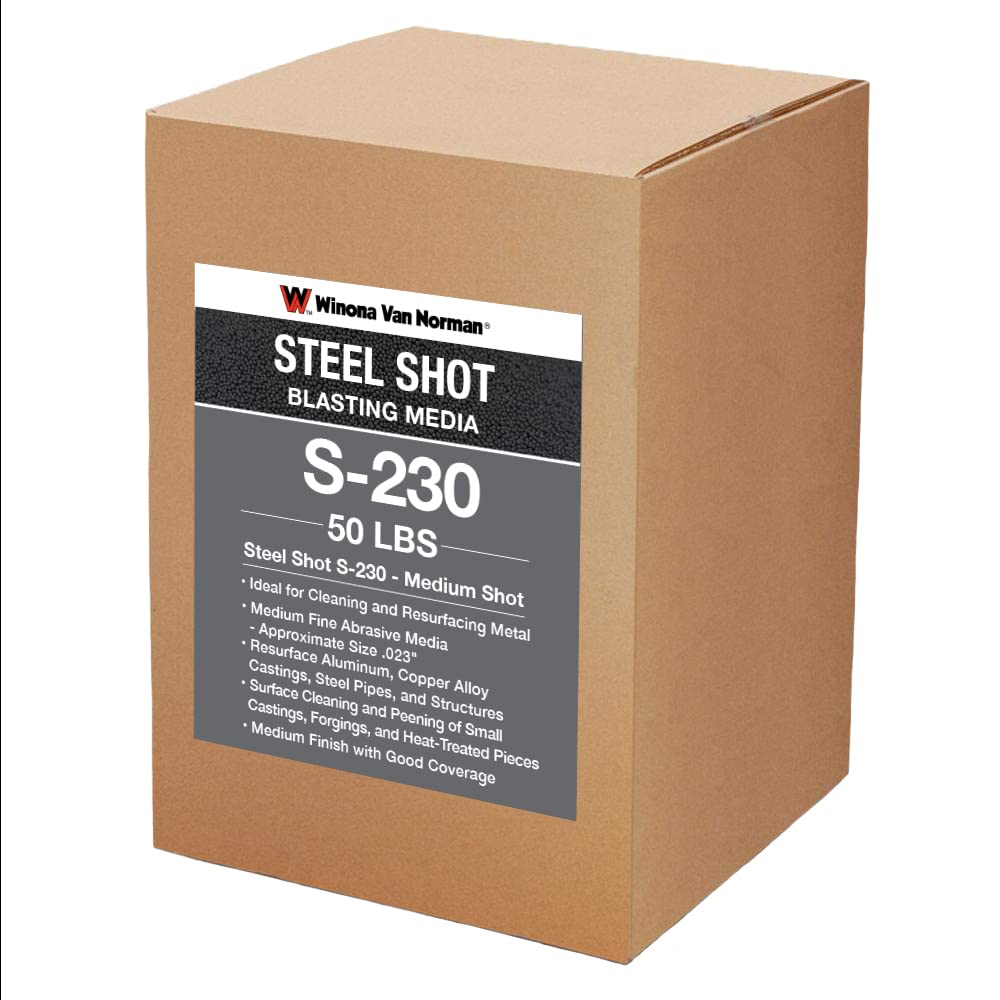 Steel Shot 230 (.58mm) - Abrasive Media, Shot Peening Media, Blast Media, Cleaning Media (50lb)
