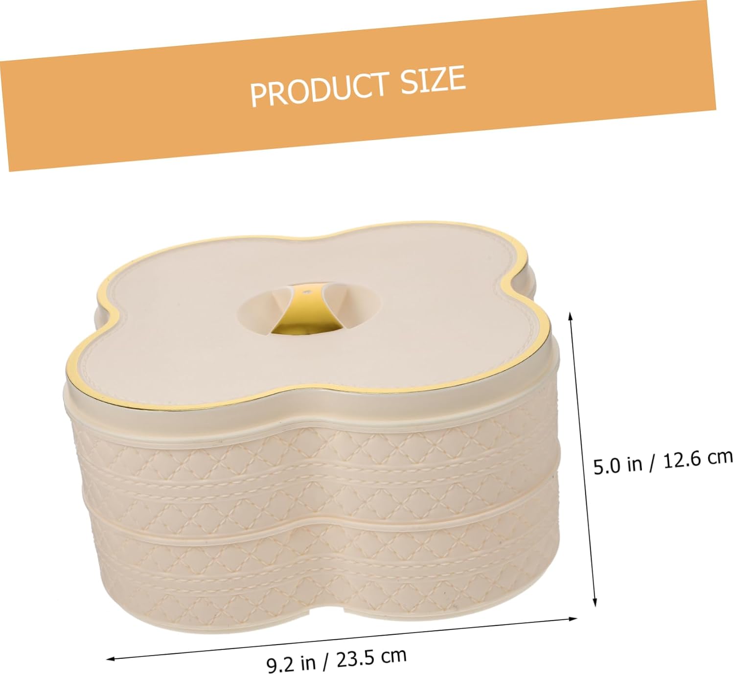 IMIKEYA Lovely Candy Storage Box Chic Multi-layer Snack Organizer for Home Shop Portable Fruit Treat Container for Candy Nuts Gifts Pearl White Design