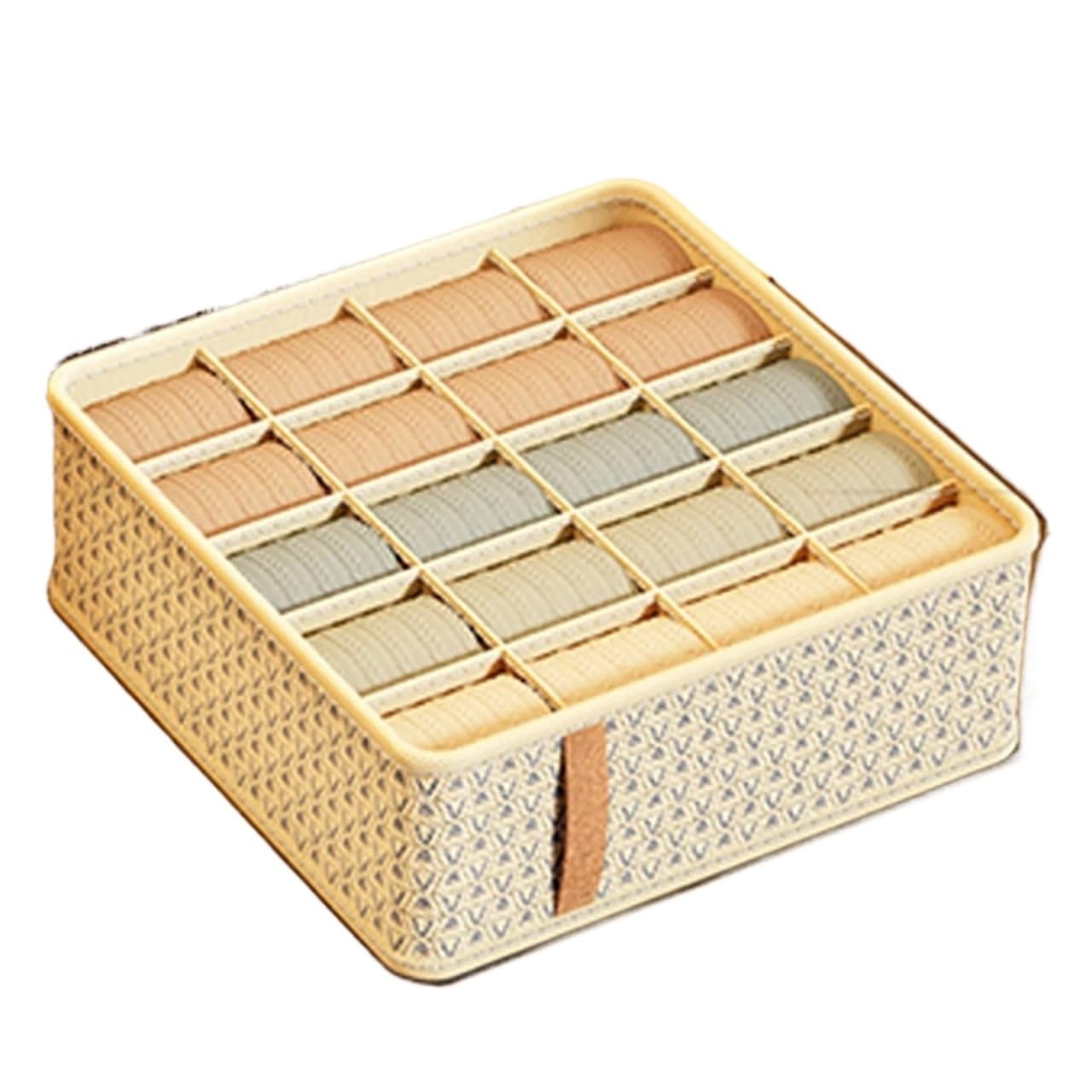MKLHAVB Underwear Bra Organizer Storage Box Drawer Type Panties Socks Boxes Wardrobe Clothes Cabinet Separator(20grids-beige)