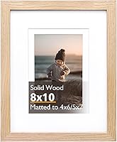 Vista 26 de KINLINK Marco de Fotos 11x14 Natural, Marco de Madera Maciza 11x14 con Plexiglás Acrílico para Fotos 5x7/8x10 Con Paspartú, Exhibición de Mesa