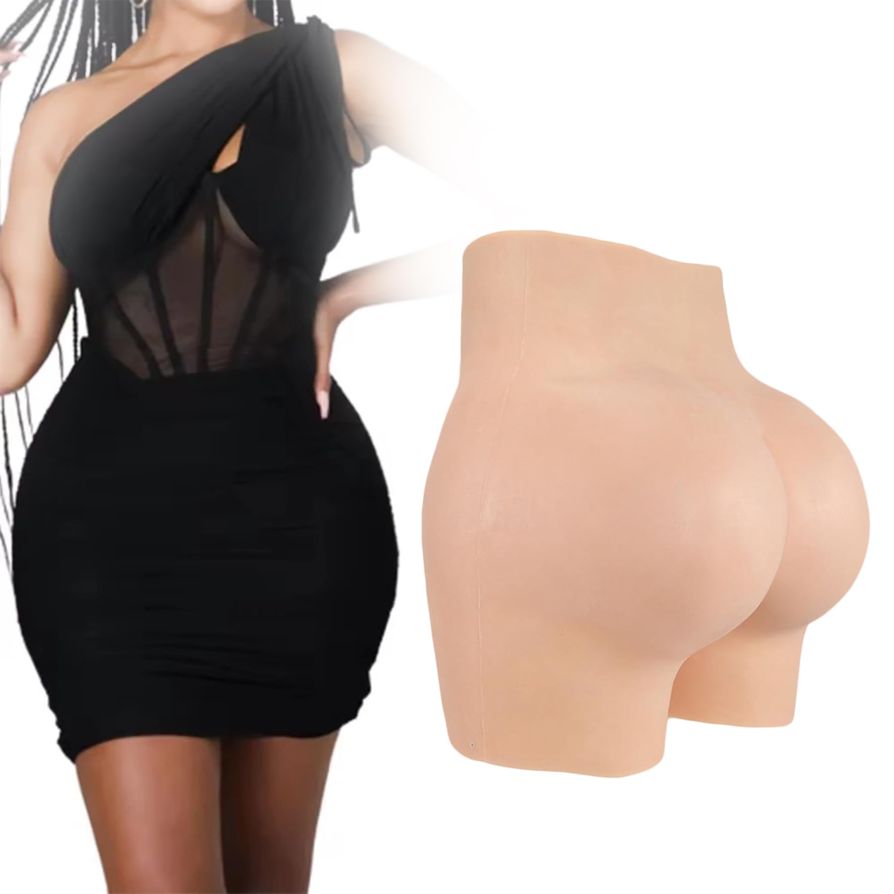 Pantalones De Vagina Realistas De Silicona Panty Gaff Oculto para Hombre Bragas De Elevación Falsa para Realzar Las Caderas para Travesti,Wheat(Upgrades),One Size