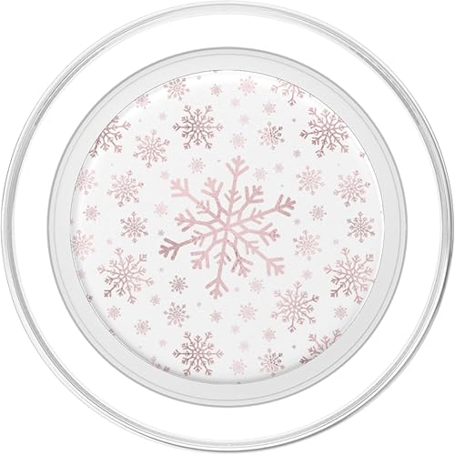 Miniatura 2 de Bonitos copos de nieve de Navidad rosa degradado en invierno blanco PopSockets MagSafe PopGrip para iPhone