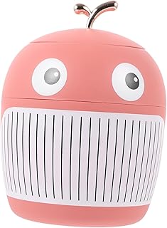 Hohopeti Mini Bote de Basura de Escritorio con Tapa Diseño de Ballena de Dibujos Animados Portátil para Oficina Hogar Sala de Estar Tamaño Pequeño Color Rosa