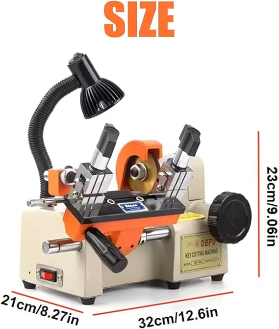 Automatic Key Cutting Machine with LED Lighting, Precision Duplicator for Locksmith & Home Use, 3 Button Shapes