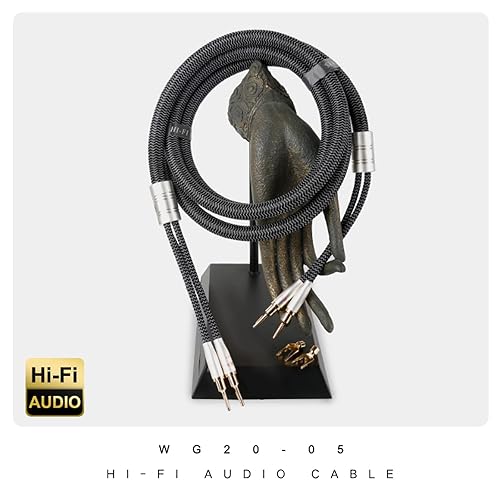 Miniatura 7 de SKW Cable de altavoz de gama alta Serie A WG con conectores convertibles de plátano y pala de 8.2 pies (2 cables)