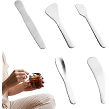 5Pcs Stainless Steel Makeup Spatulas,Mini Size Cosmetic Spatulas