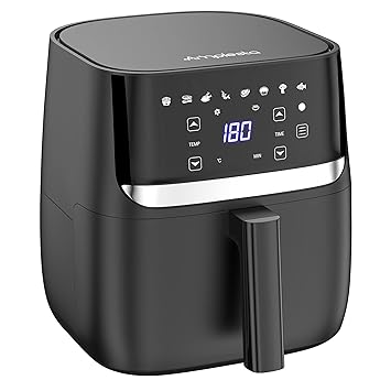 Amplesta Xtra Large 5.7L Air Fryer Digital 1700W, 8-Presets for Indian cooking, Smart LED Touch Panel, Di