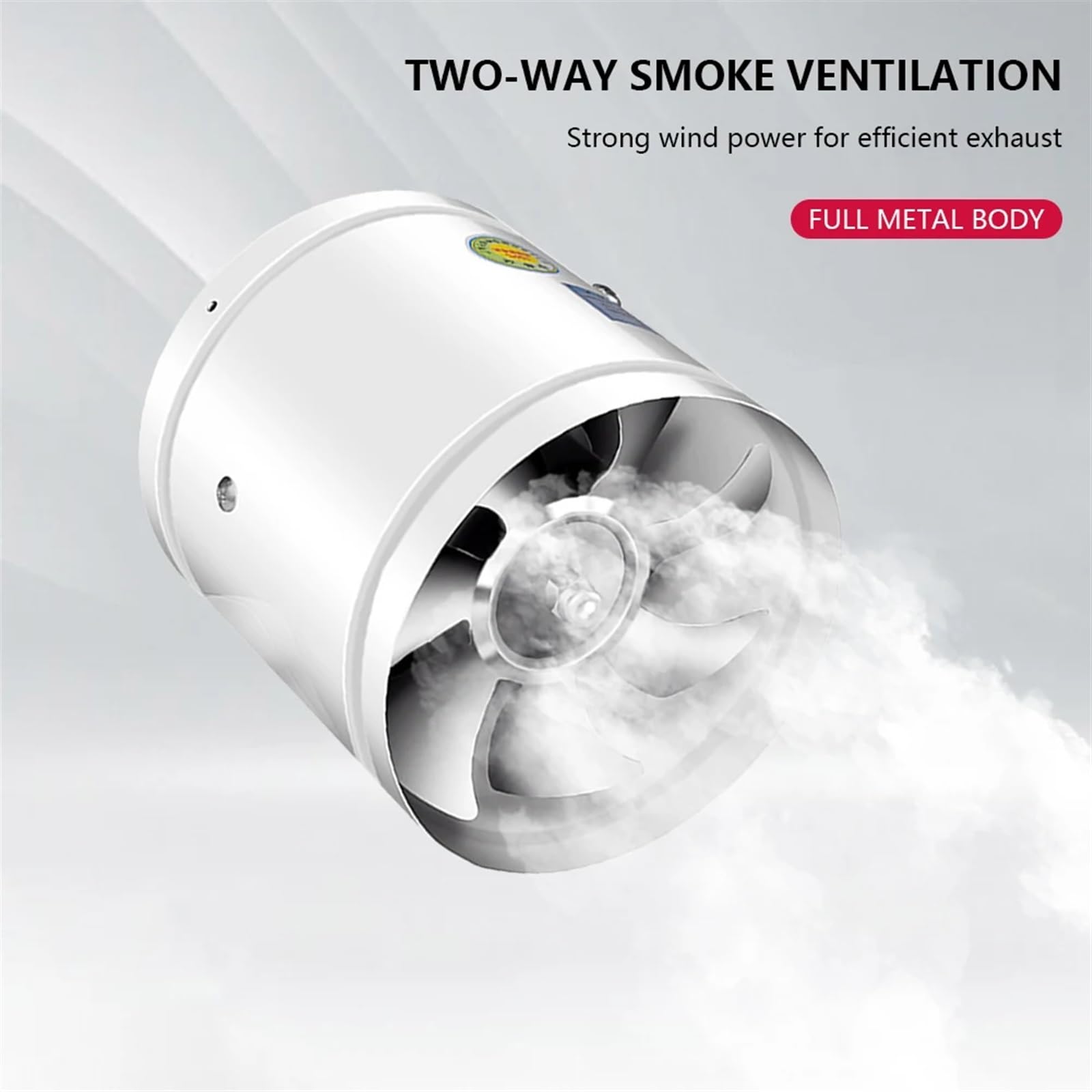 Ventilador axial Extractor de Aire de ventilación Potente de 4/6/7/8 Pulgadas, Extractor de Aire de Tubo de Metal de 220 V for el hogar, el baño y el almacén(6 Inches)