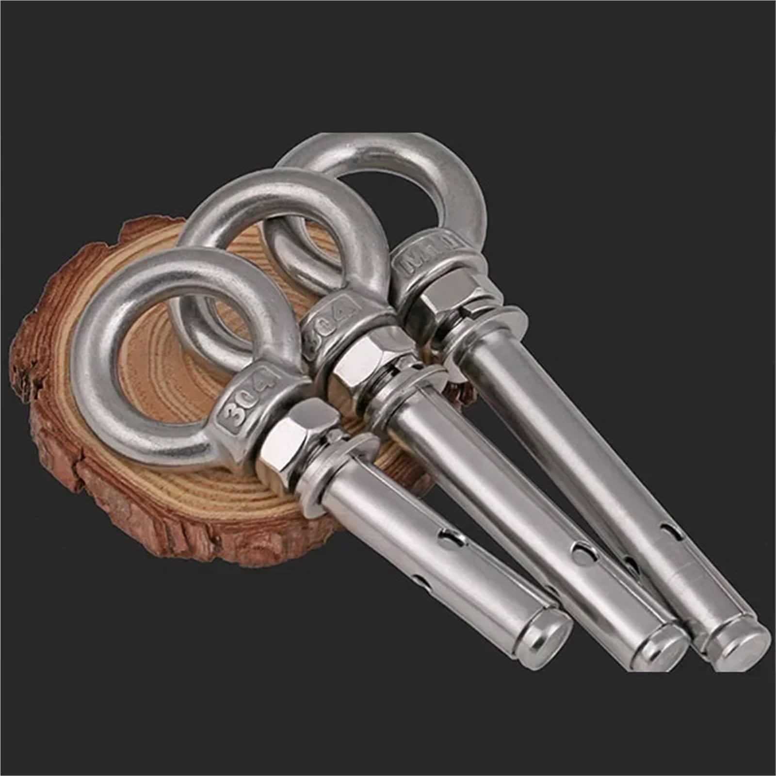 Tacos de expansión Anclajes de manguito hormigón M14 14 mm con pernos expansión y argolla elevación acero inoxidable 304(M14X120mm-10pcs)