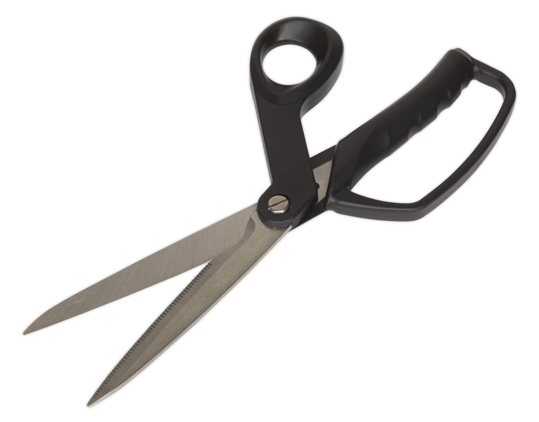 Sealey 250mm Heavy-Duty Shears/Scissors - Stainless Steel - Serrated Blade - Ergonomic Handles - Left/Right Handed