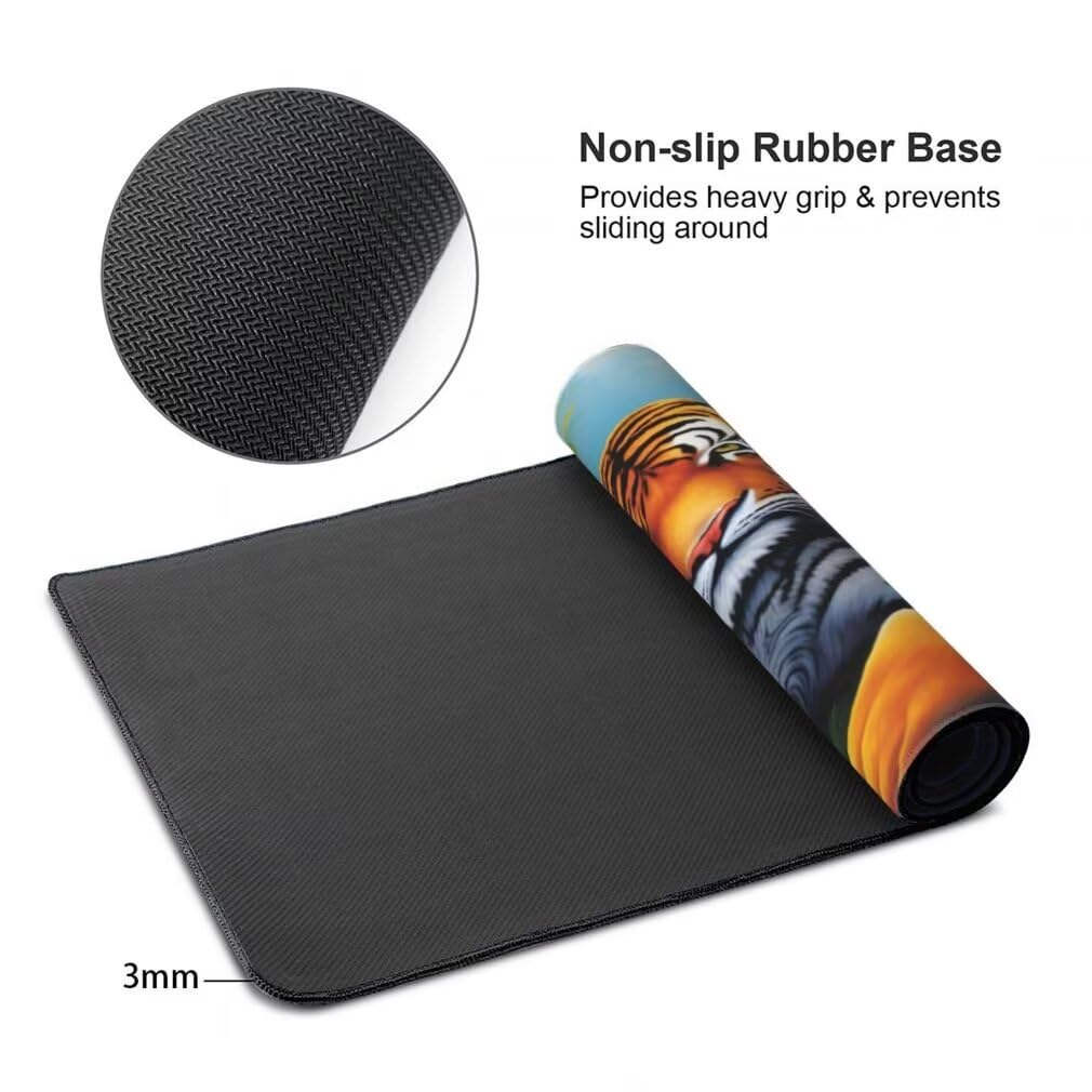 Alfombrilla Raton XXL 1200 x 600 x 3 mm, Mouse Pad Grande Gaming, Alfombrilla de Raton Tigre Tapete Escritorio, Lavable Mousepad para Juegos Y Oficina, Impermeable y Antideslizante (Cascada) -MP1549