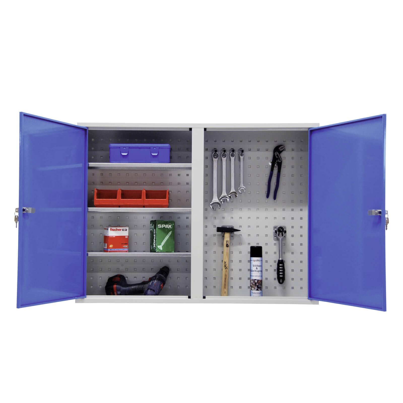 Bad Armoire Murale de Rangement Métallique 2 Portes 75 x 100 x 20 cm