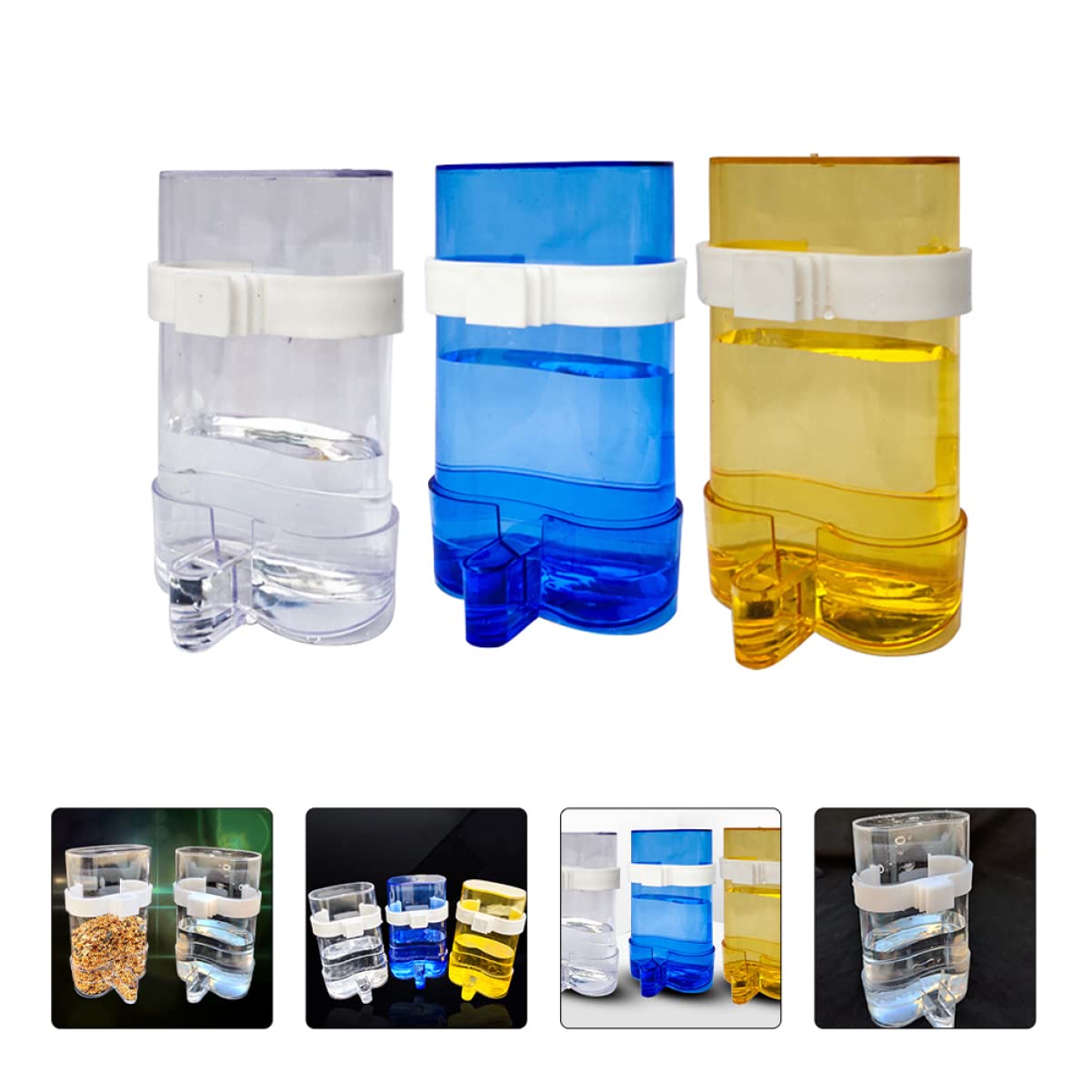 Happyyami Dispenser Acqua e Cibo Automatico per Pappagalli Grande 12pezzi in Plastico per Gabbie Uccelli Interno Esterno