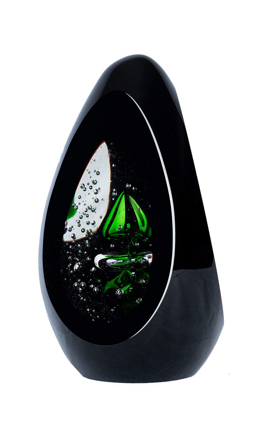 levandeo - Escultura de Cristal (15 cm), Color Negro, Verde, Rosa, Azul y Blanco