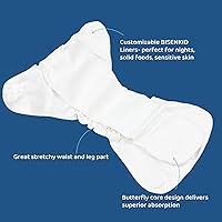 Vista 3 de Pañal interior de tela de algodón orgánico, súper absorbente y cómodo, se utiliza con una cubierta de pañal de tela impermeable que se vende por