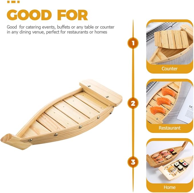 Bandeja de Madera para Servir Sushi 37cm miniatura 8