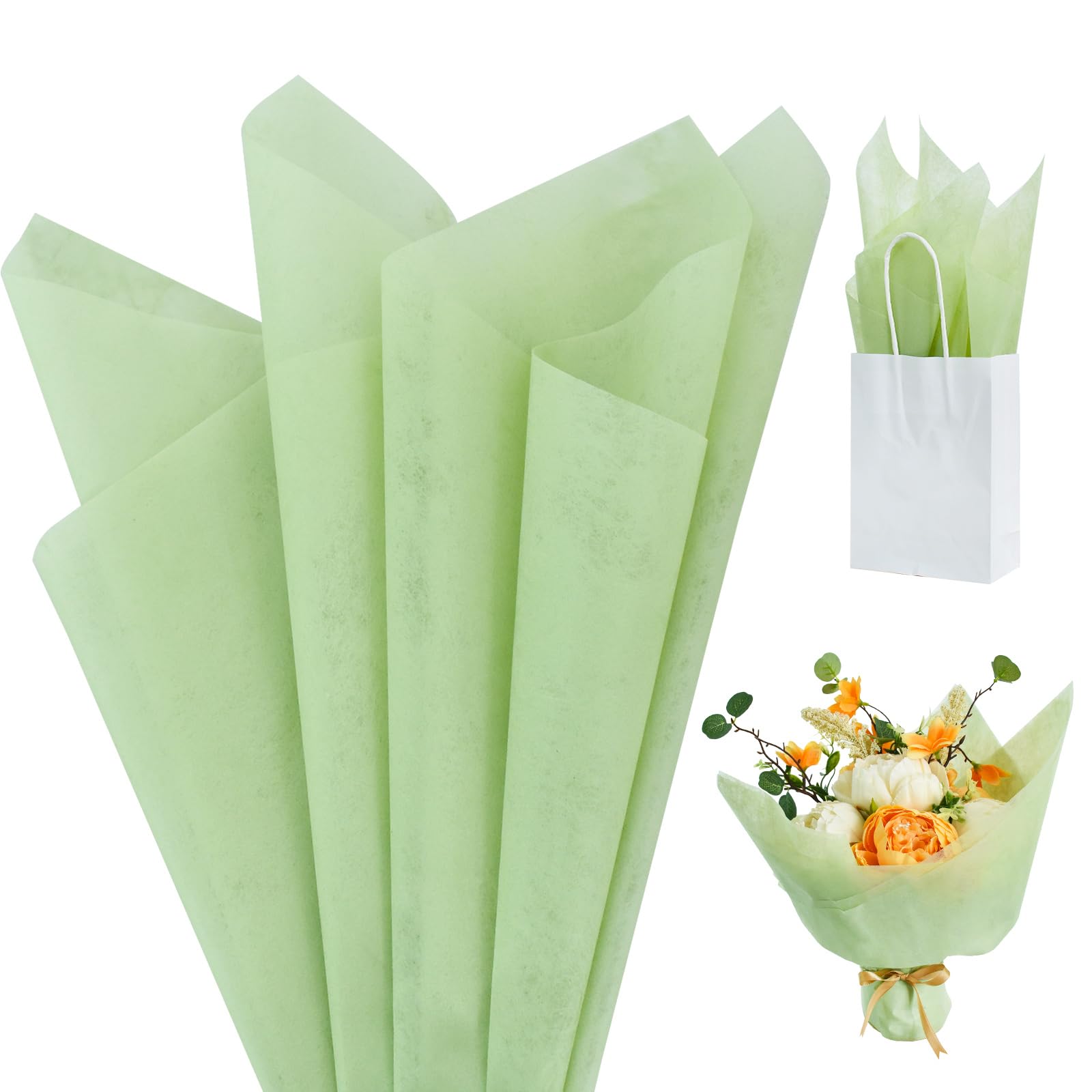 Carta Da Regalo Verde Salvia - Rotolo 38cm X 9.8m Per Compleanni E Feste - Foto 6