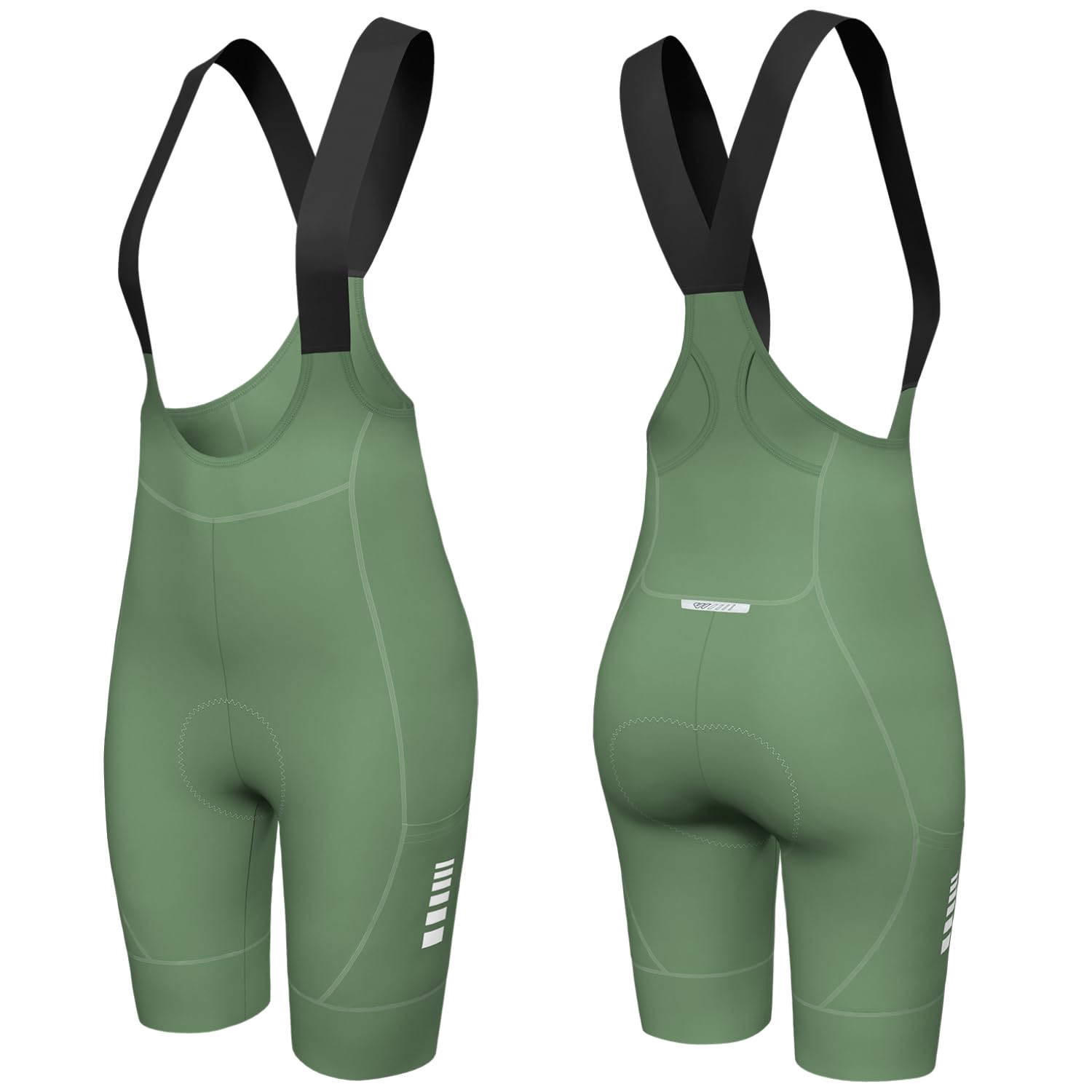 Wulibike Pantalones de ciclismo para mujer acolchados con tirantes elásticos para mujer, pantalones de ciclismo transpirables, 3 estacas, adecuado para bicicleta de carretera y bicicleta MTB