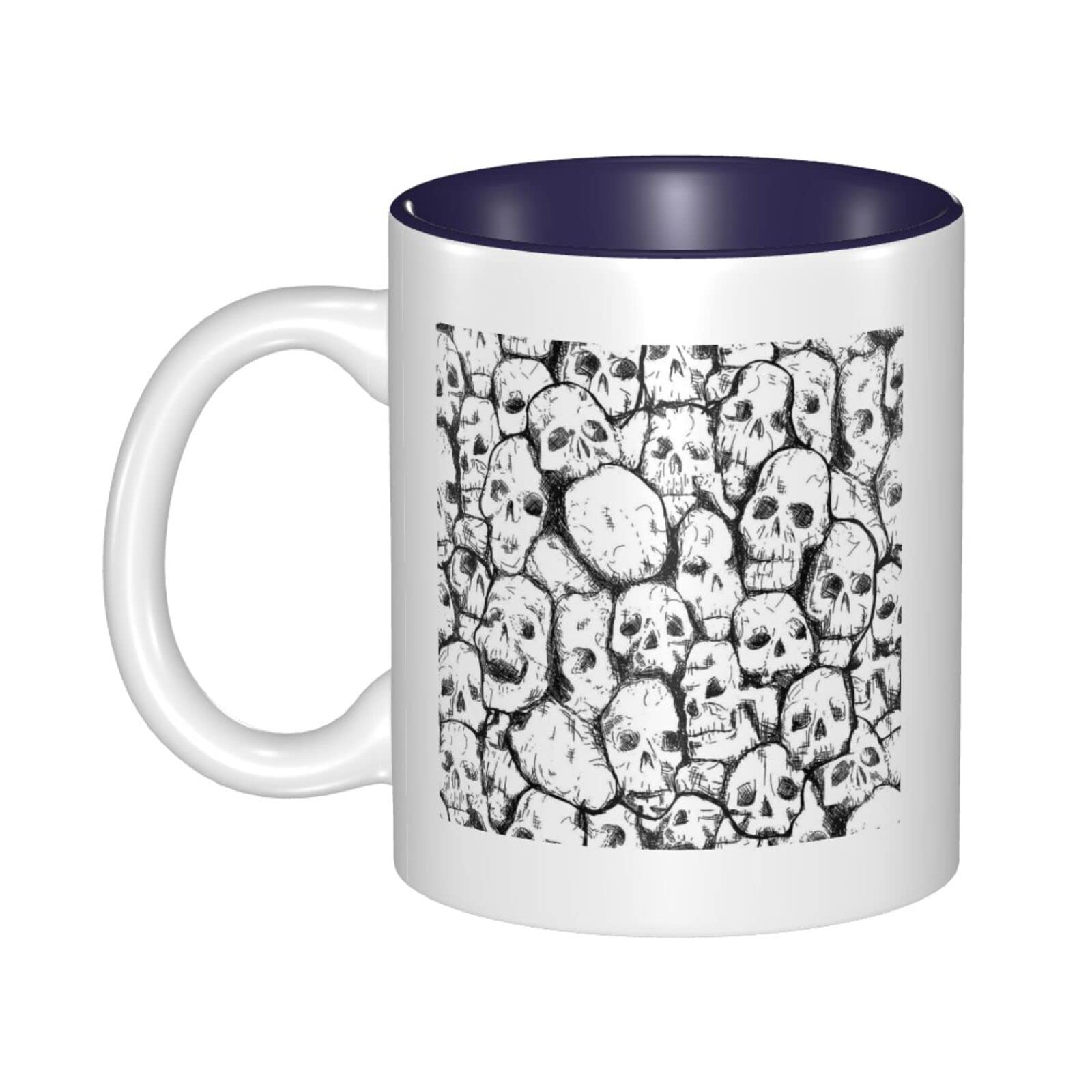 Grande tasse en céramique imprimée Textura Calaveras pour café et thé