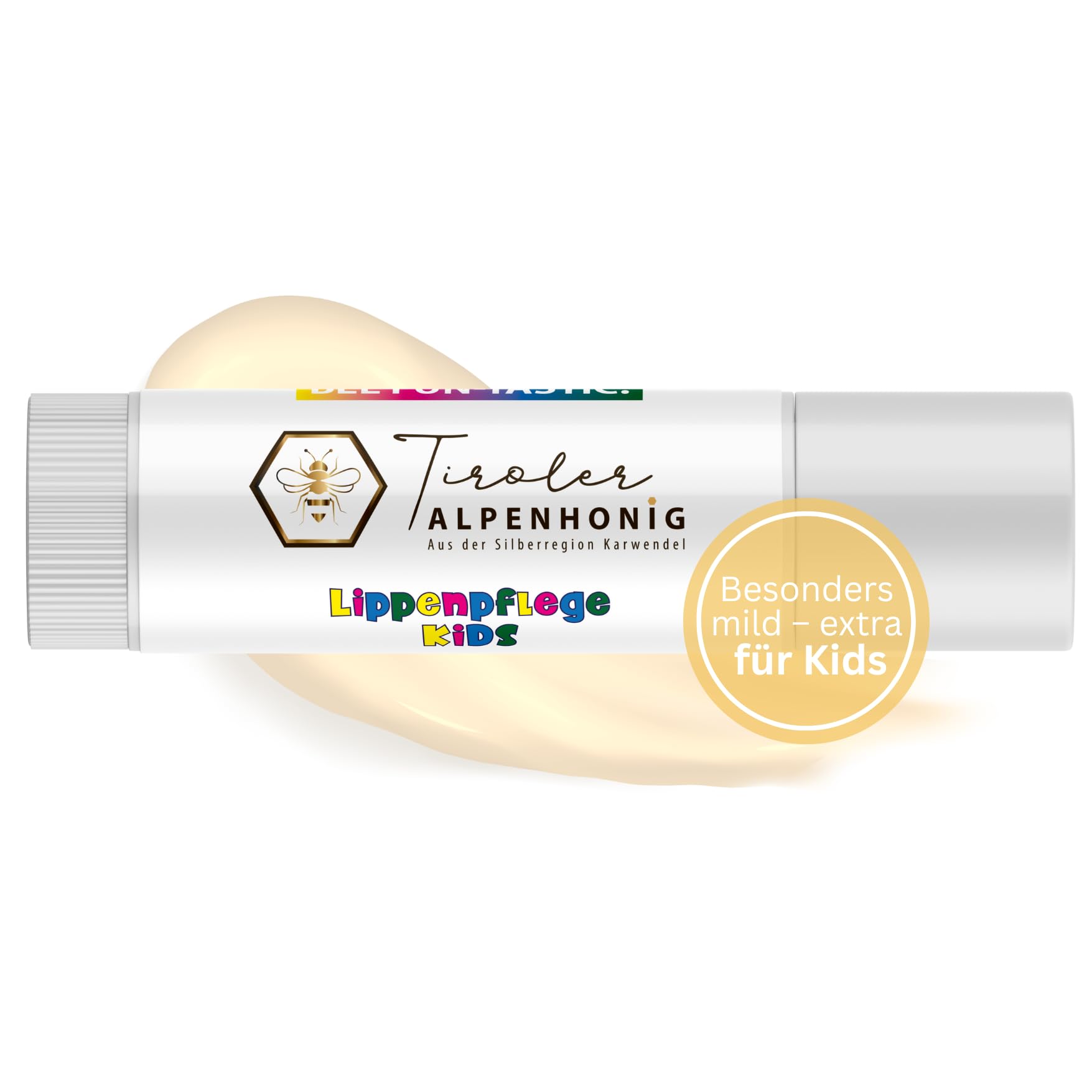 Tyrolean Alpine Honey Lip Care Kids, Natural Balm with Beeswax & Olive Oil, Gentle Care for Children