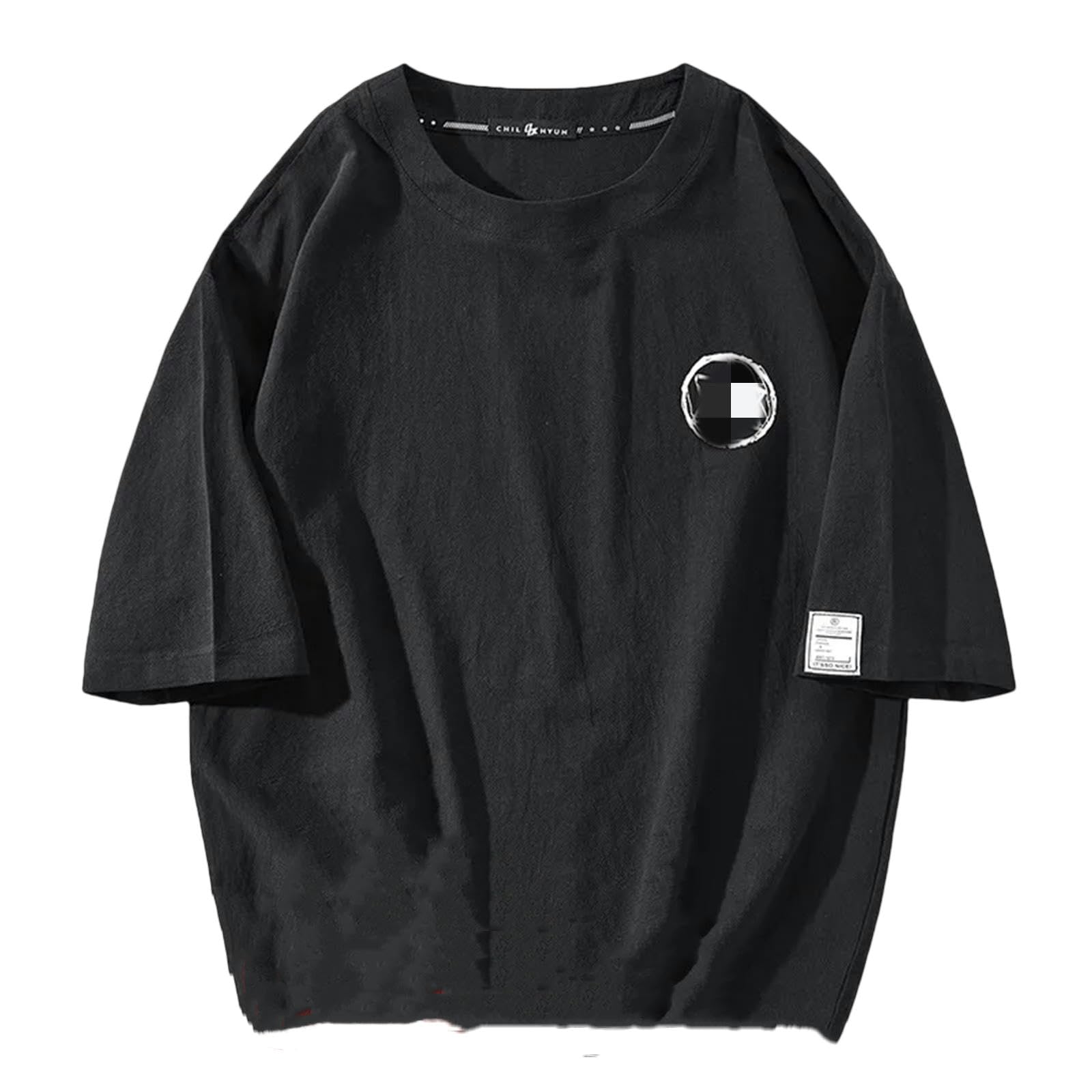 Męska koszulka oversize T-shirt dla mężczyzn plus size T-shirt luźny duży rozmiar okrągły dekolt koszulki z krótkim rękawem