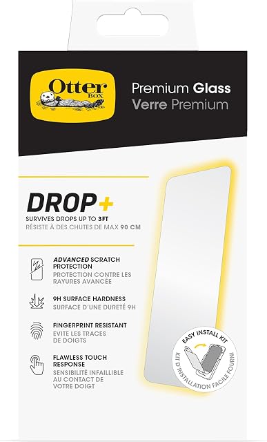 OtterBox Premium Ochraniacz ekranu dla iPhone 15 Pro, Szkło hartowane, zaawansowana ochrona przed zarysowaniami, wytrzymuje upadki z wysokości do 3ft, Ochrona Antybakteryjna