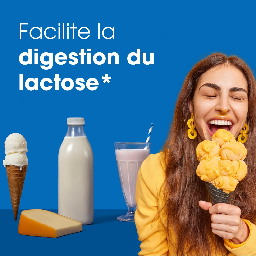 Lactase 20 000 enzymes digestives - 50 comprimés sécables avec | Complément alimentaire pour l'intolérance au lactose | Enzyme lactase qui aide à digérer les produits laitiers | Dosage le plus élevé