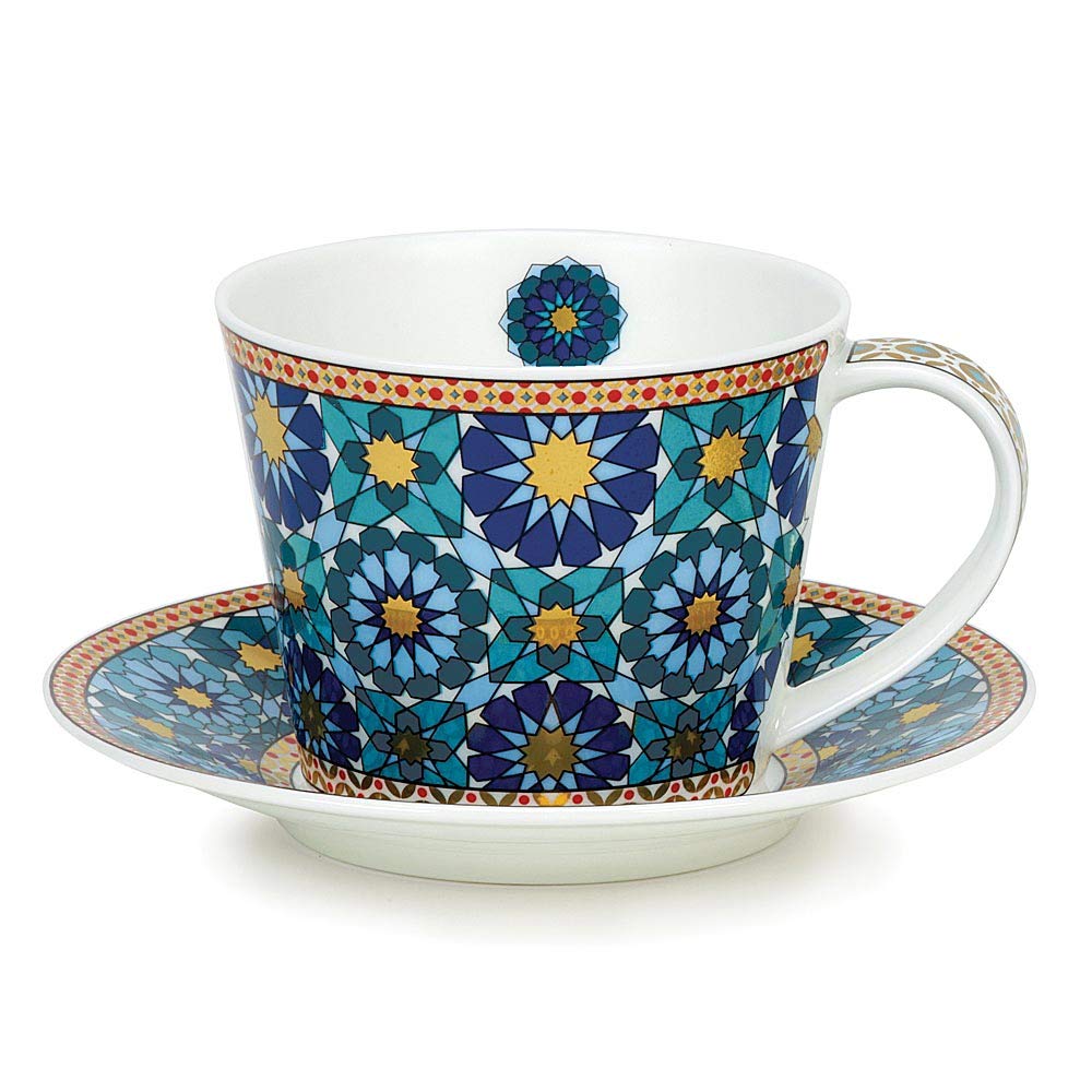 Dunoon White Ishtar Cup & Saucer 0.35 L Bone China Tea Cup Cup 0.35 Litres