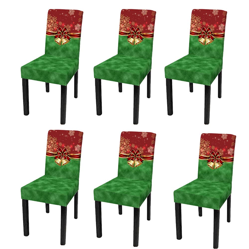 Housse de chaise extensible de Noël en spandex rouge et vert pour salle à manger