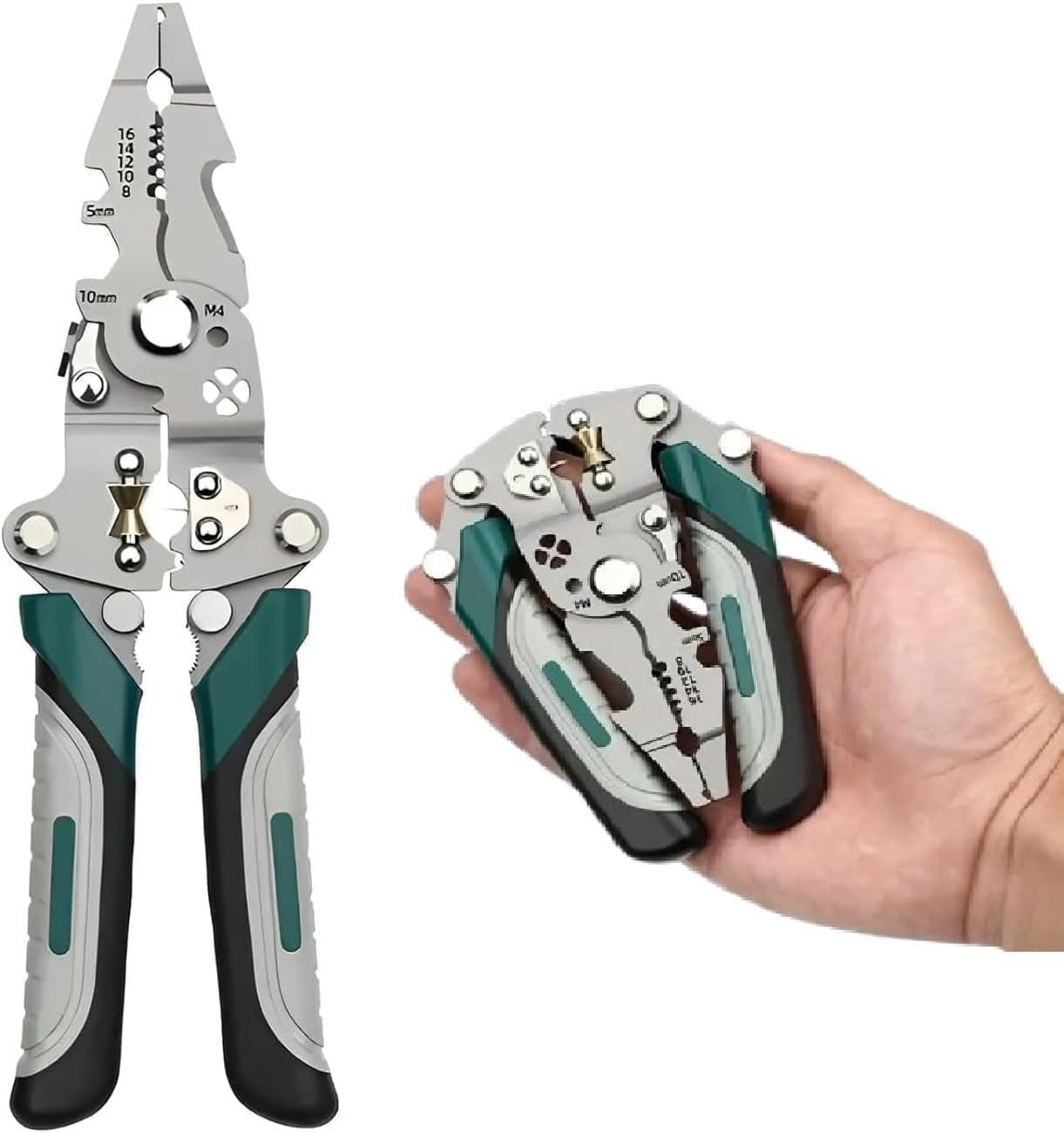 All in 1 Multifunction Stainless Steel Wire Stripper/Wire Crimping Tool, Wire Cutter, Wire Crimper, Cable Stripper, Wiring Tools (Pack Of 1)