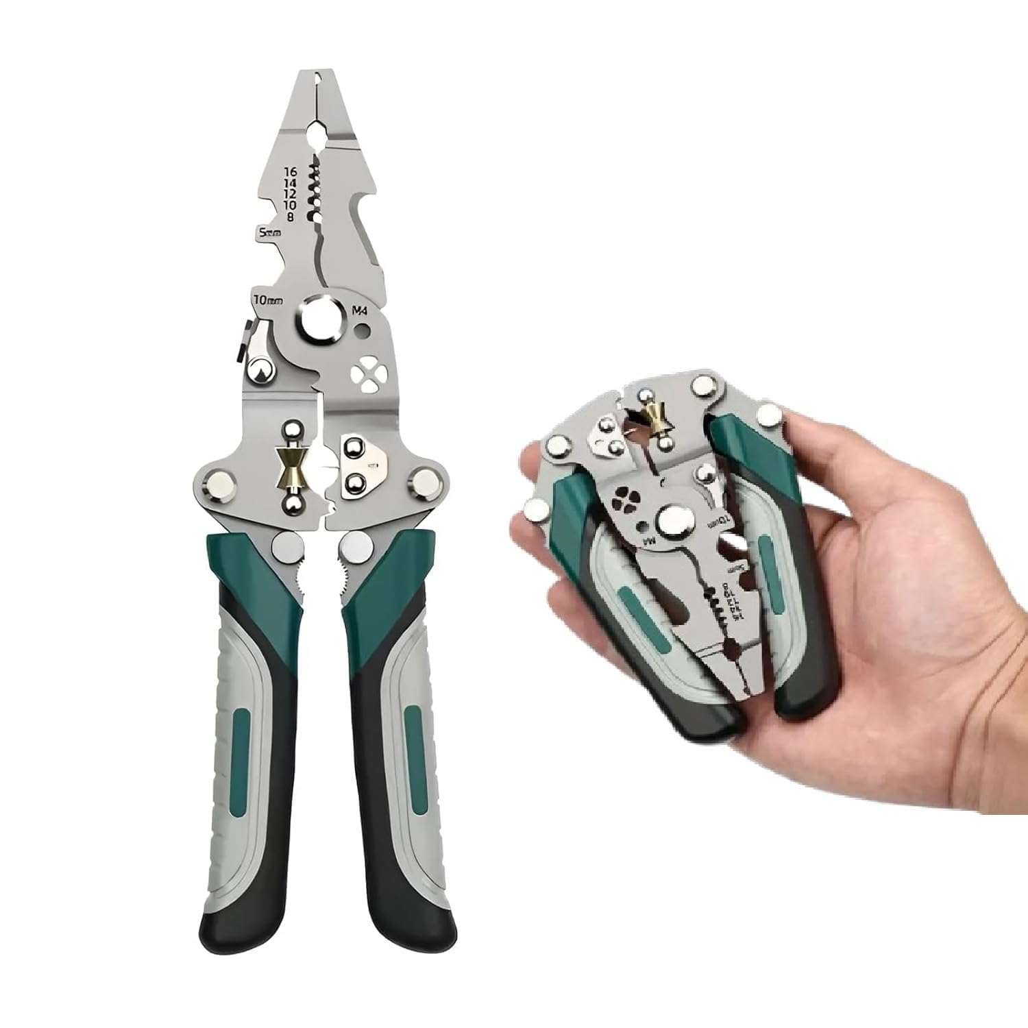 All in 1 Multifunction Stainless Steel Wire Stripper/Wire Crimping Tool, Wire Cutter, Wire Crimper, Cable Stripper, Wiring Tools (Pack Of 1)