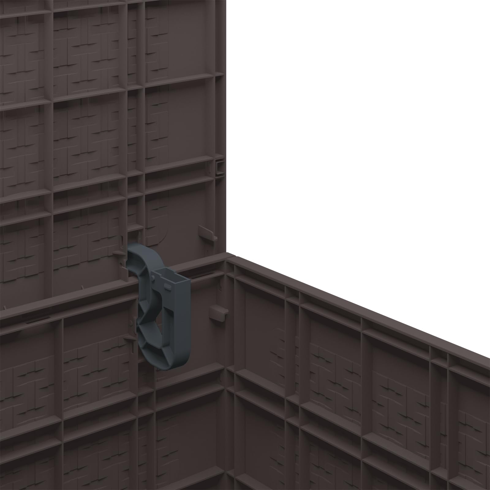 Gartentruhe aus PP Kunststoff Braun 55x53x57 cm Außenlagerbox mit UV-Schutz und texturierter Oberfläche für Terrasse Gartenmöbel Aufbewahrung